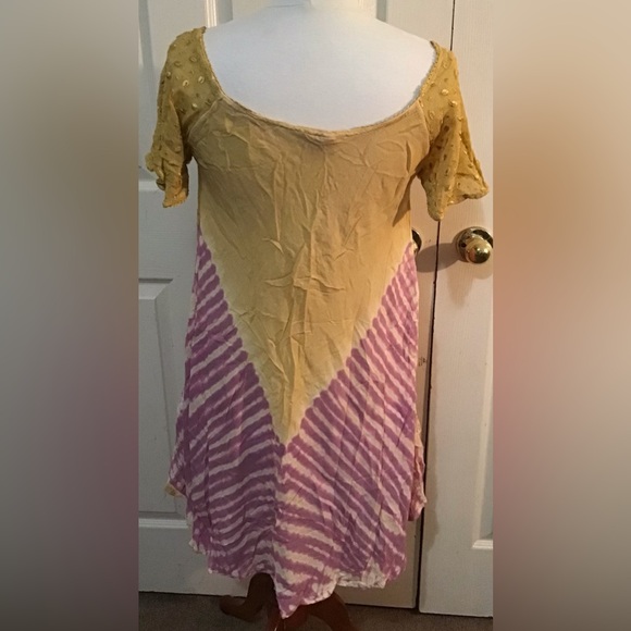 Fashion Terminal one size boho hippie dress short sleeve mid length - Picture 3 of 4